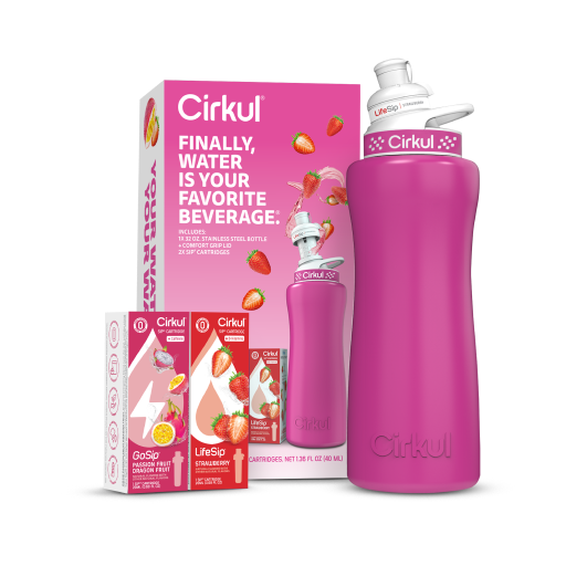 32oz. Hot Pink Stainless Steel Bottle Starter Kit - Daily Set