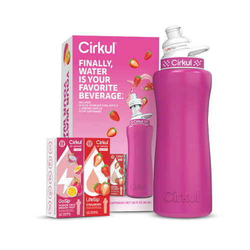 32oz. Hot Pink Stainless Steel Bottle Starter Kit - Daily Set