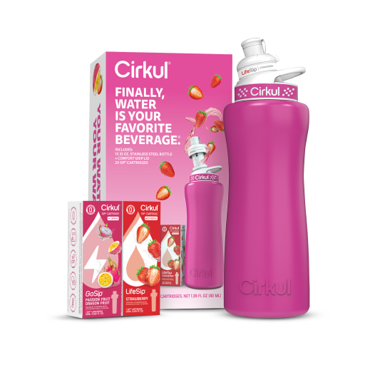 32oz. Hot Pink Stainless Steel Bottle Starter Kit - Daily Set