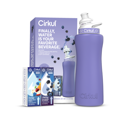 32oz. Matte Periwinkle Stainless Steel Bottle Starter Kit - Travel Edit