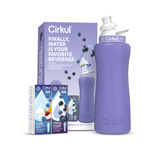 32oz. Matte Periwinkle Stainless Steel Bottle Starter Kit - Fresh Pair